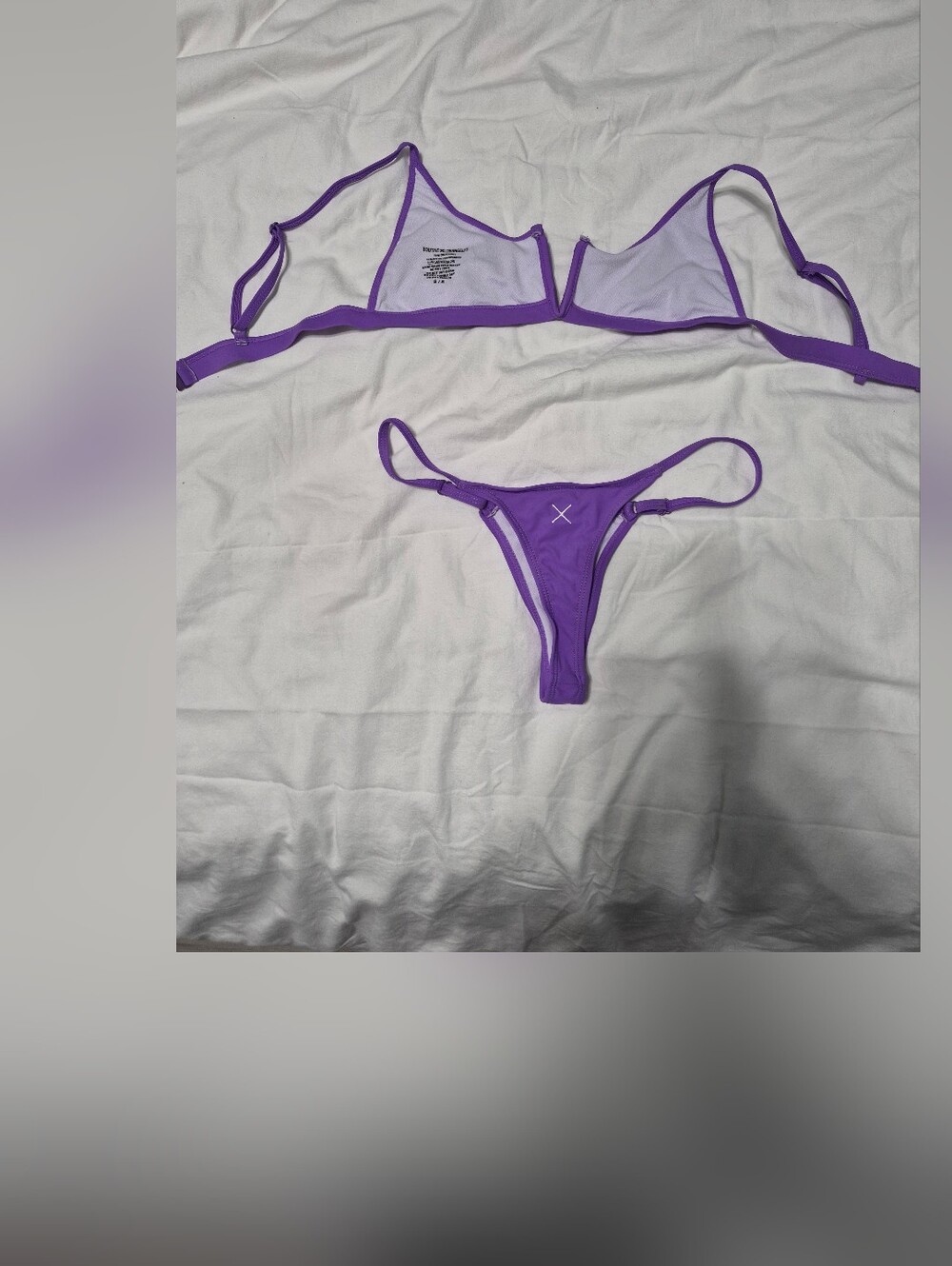 Boutine LA - Purple Bikini Set - Triangle Top & Thong Bottom - Picture 2 of 5